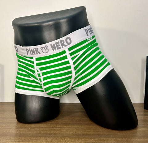 Green & White Pink Hero Boxer Brief