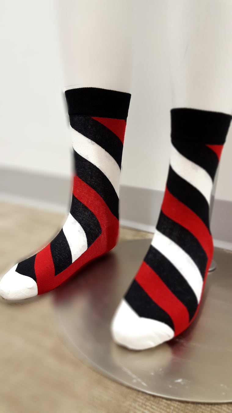 Red & Black Striped Socks